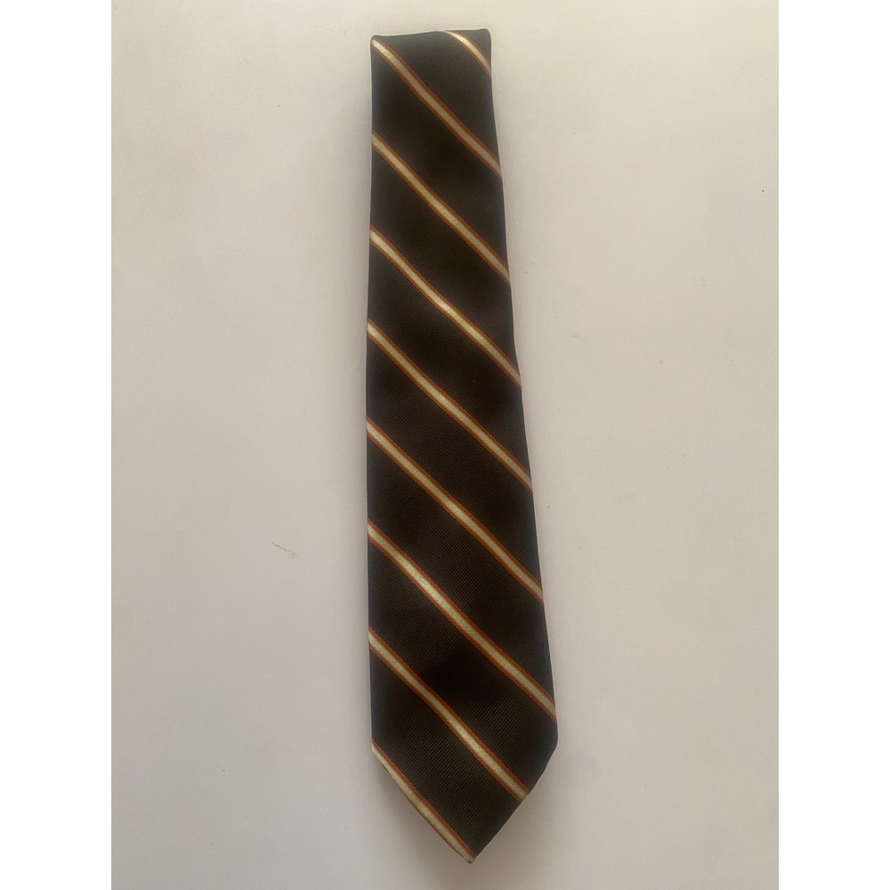 Austin Reed Brown Orange Striped Silk Blend Necktie Regent Street WPL 2555